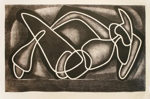Abstract modernist sculpture print by Alexander Archipenko