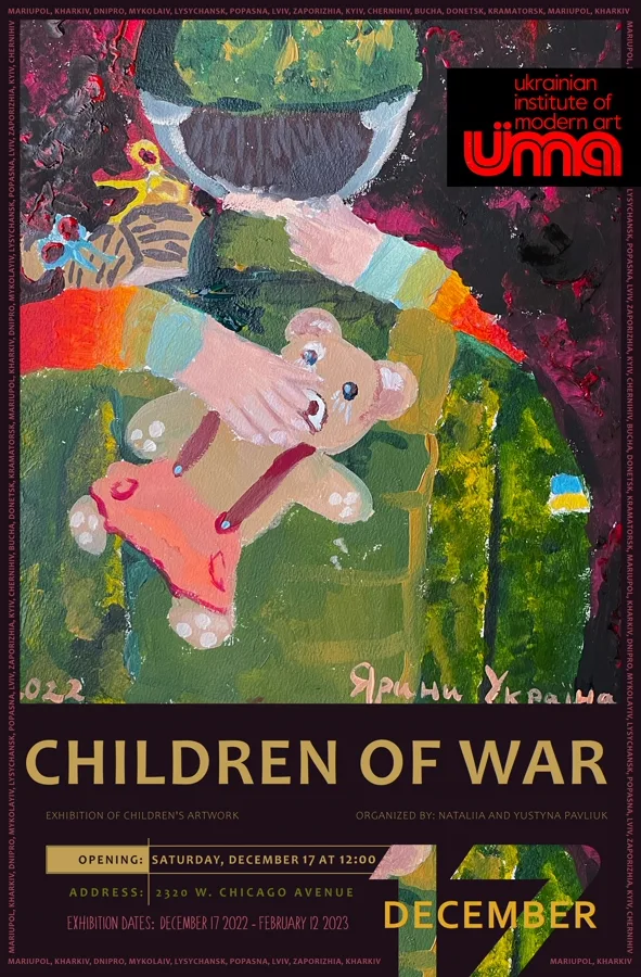 Poster for Children of War, artwork by Ukrainian refugee children