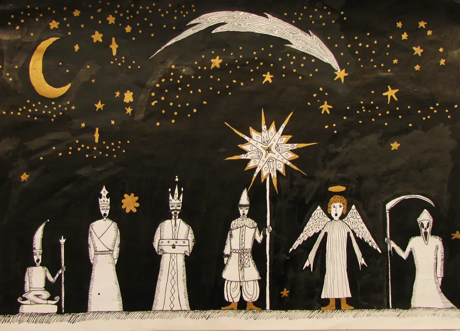 Children's exhibition artwork, From Past to Present